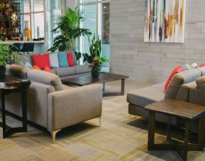 Hotel lobby with comfortable lounge area at the Hilton Garden Inn Fredericton.