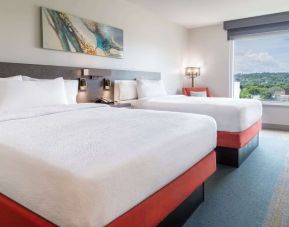 Bright and spacious day use twin room at the Hilton Garden Inn Fredericton.