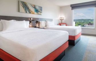 Bright and spacious day use twin room at the Hilton Garden Inn Fredericton.