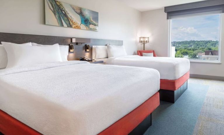 Bright and spacious day use twin room at the Hilton Garden Inn Fredericton.