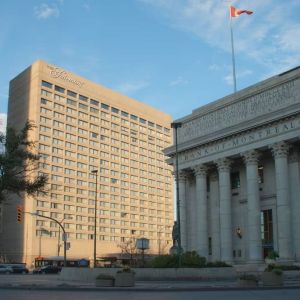 Hotel exterior at Fairmont Winnipeg.