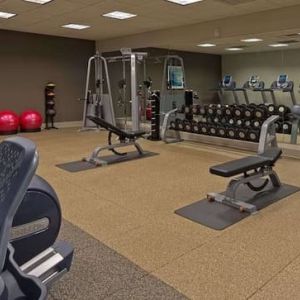 Fitness center available at Hilton Albany.
