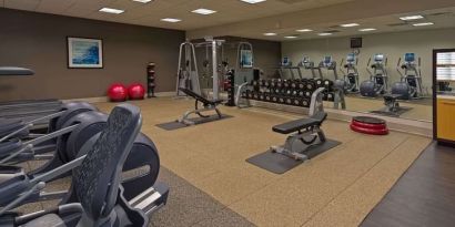 Fitness center available at Hilton Albany.
