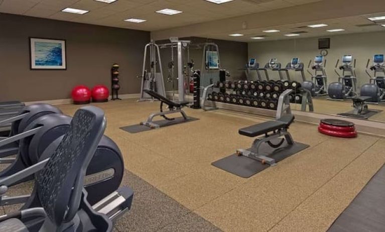 Fitness center available at Hilton Albany.
