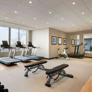 Fully equipped fitness center at the Embassy Suites By Hilton Toronto Airport.