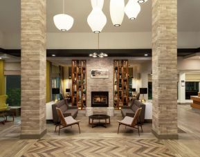 Hotel lobby with comfortable seating perfect for co-working at the Hilton Garden Inn Kitchener/Cambridge.