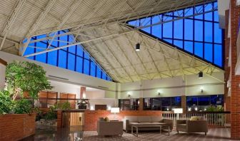 Hotel lobby at the Holiday Inn Oakville Centre.