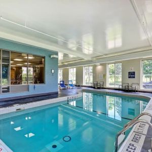 Relaxing indoor pool at the Four Points By Sheraton St Catharines Niagara Suites.