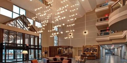 Lobby lounge at the Four Points By Sheraton St Catharines Niagara Suites.