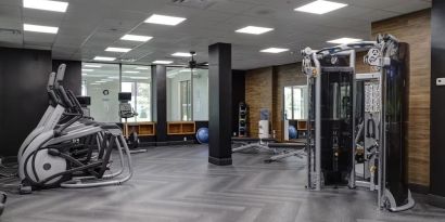 Fully equipped fitness center at the Four Points By Sheraton St Catharines Niagara Suites.