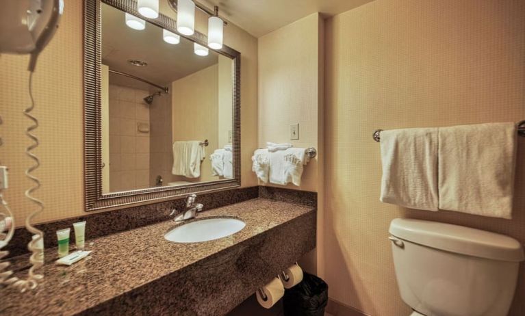 Private guest bathroom with shower and free toiletries at Amenida Residences.