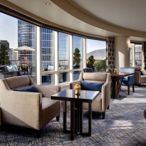 Lounge area perfect for co-working at the Fairmont Waterfront.