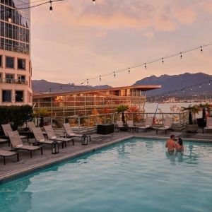 Romantic outdoor pool at the Fairmont Waterfront.