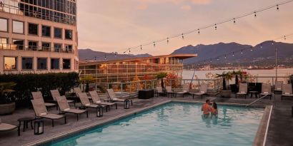 Romantic outdoor pool at the Fairmont Waterfront.