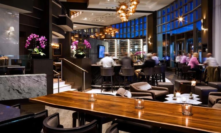 Dining area perfect for co-working at the Fairmont Waterfront.