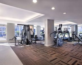 Fully equipped fitness center at the Fairmont Waterfront.