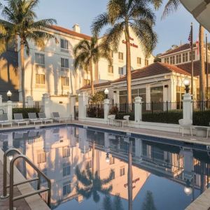 Refreshing outdoor pool at Hilton Garden Inn Boca Raton.