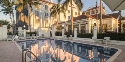 Refreshing outdoor pool at Hilton Garden Inn Boca Raton.