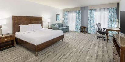 Spacious day use room at Hilton Garden Inn Boca Raton.