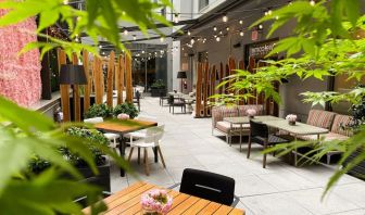 Veranda with ample seats at Innside By Melia New York Nomad.