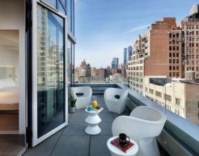 Balcony from a day use room at Innside By Melia New York Nomad.