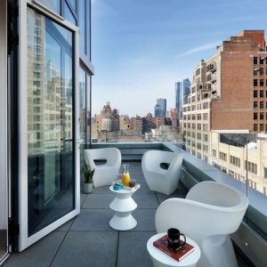 Balcony from a day use room at Innside By Melia New York Nomad.