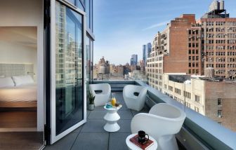 Balcony from a day use room at Innside By Melia New York Nomad.