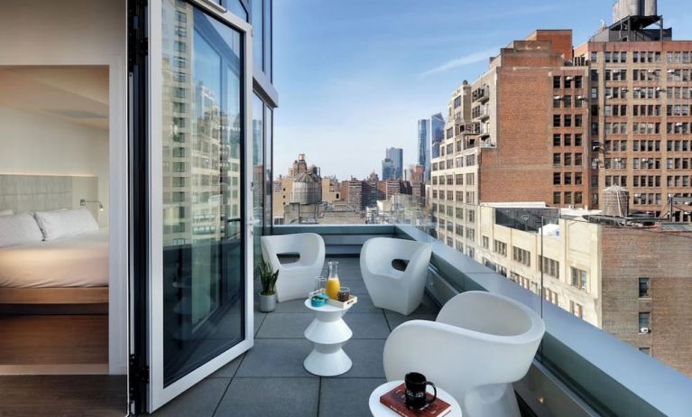 Balcony from a day use room at Innside By Melia New York Nomad.