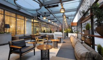 Veranda with ample seats at Innside By Melia New York Nomad.