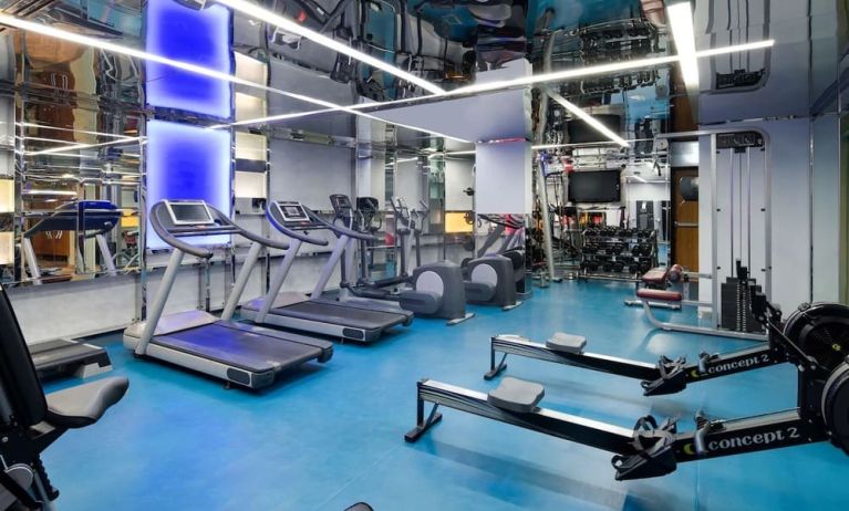 Fitness center available at Radisson Blu Hotel Dubai Media City.