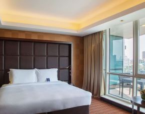 Day use room with balcony at Radisson Blu Hotel Dubai Media City.