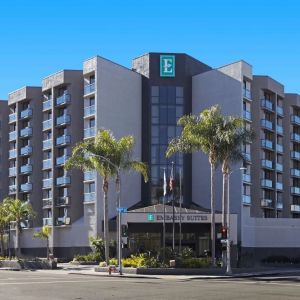 Hotel exterior at Embassy Suites By Hilton LAX Airport North.