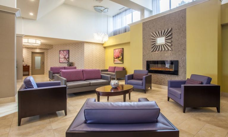 Hotel lobby with comfortable lounge area perfect for co-working at Holiday Inn Toronto International Airport.