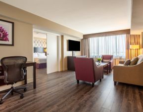 Day use studio suite with living room and work station at Holiday Inn Toronto International Airport.