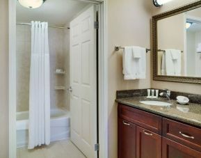 Private guest bathroom at Staybridge Suites Oakville-Burlington.