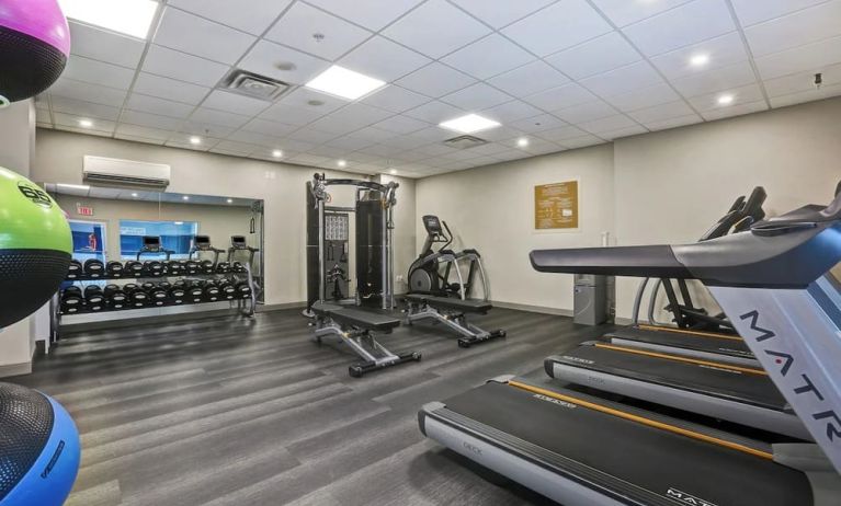 Fully equipped fitness center at Four Points By Sheraton Toronto Mississauga.