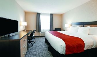 Day use room with TV, sofa, work desk and private bathroom at Quality Inn & Suites Kingston.