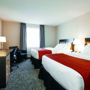 Day use twin room with TV, work desk and private bathroom at Quality Inn & Suites Kingston.