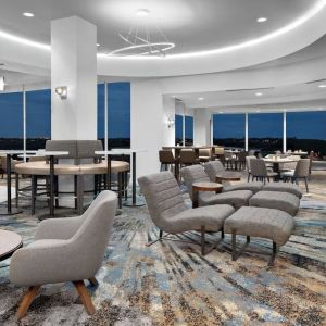 Lounge area at Courtyard By Marriott Edmonton Downtown.