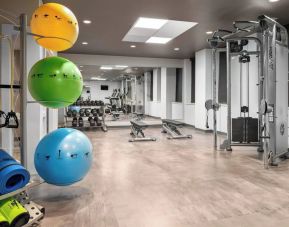 Fully equipped fitness center at Courtyard By Marriott Edmonton Downtown.