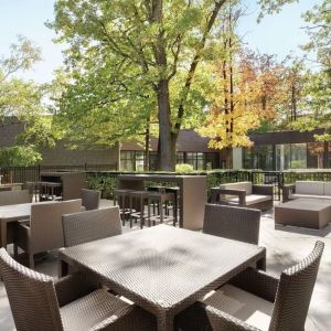 Outdoor patio at DoubleTree By Hilton Hotel Toronto Airport West.