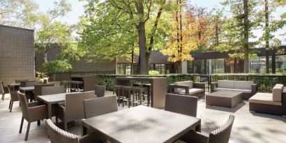 Outdoor patio at DoubleTree By Hilton Hotel Toronto Airport West.