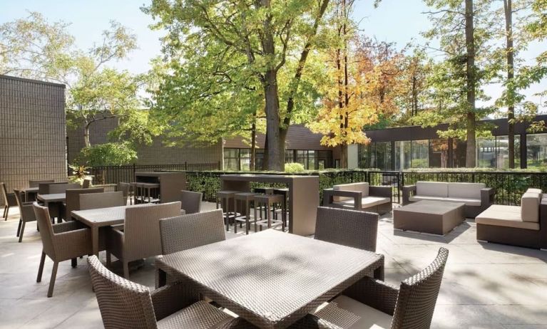 Outdoor patio at DoubleTree By Hilton Hotel Toronto Airport West.