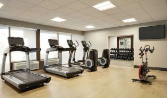 Fully equipped fitness center at DoubleTree By Hilton Hotel Toronto Airport West.