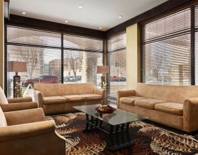 Hotel lobby with comfortable seating at Days Inn Edmonton Downtown.