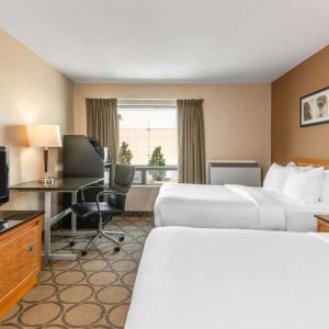 Day use twin room with TV, work desk and private bathroom at Comfort Inn Simcoe.