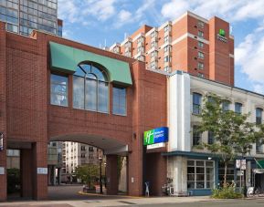 Hotel entrance at Holiday Inn Express Toronto Downtown.