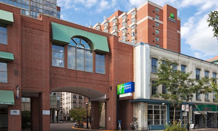 Hotel entrance at Holiday Inn Express Toronto Downtown.