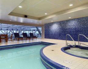 Relaxing indoor pool at Fairmont Vancouver Airport - YVR Terminal Hotel.