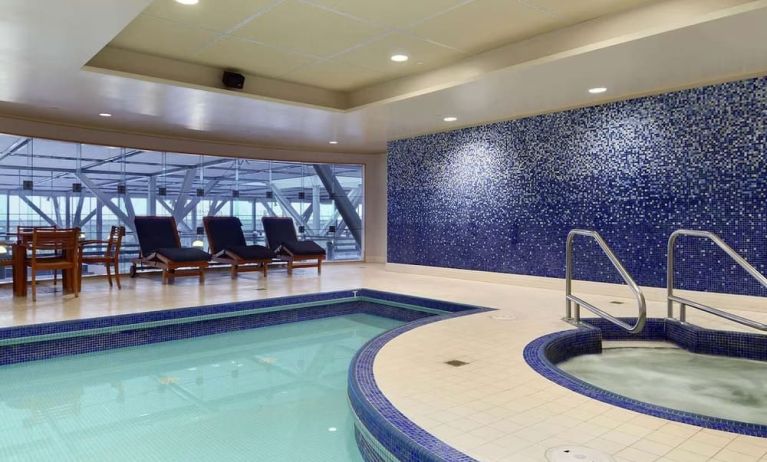 Relaxing indoor pool at Fairmont Vancouver Airport - YVR Terminal Hotel.